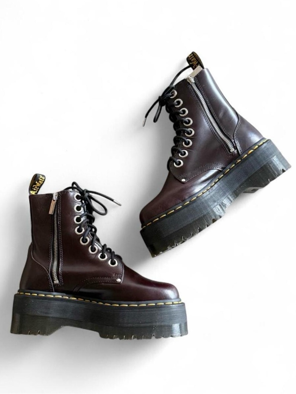 Dr. Martens Jason Max Leather Platform Boots in Oxblood - US Women’s 8